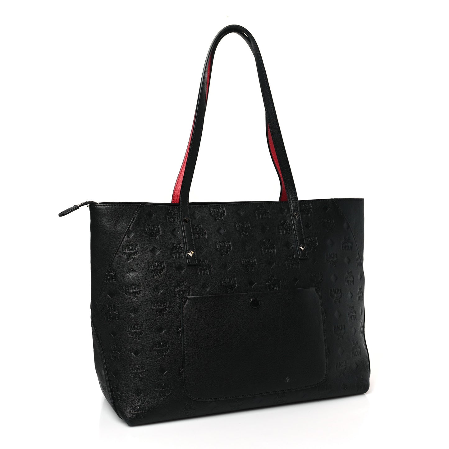 Calfskin Ottomar Monogram Medium Klara Shopper Tote Black