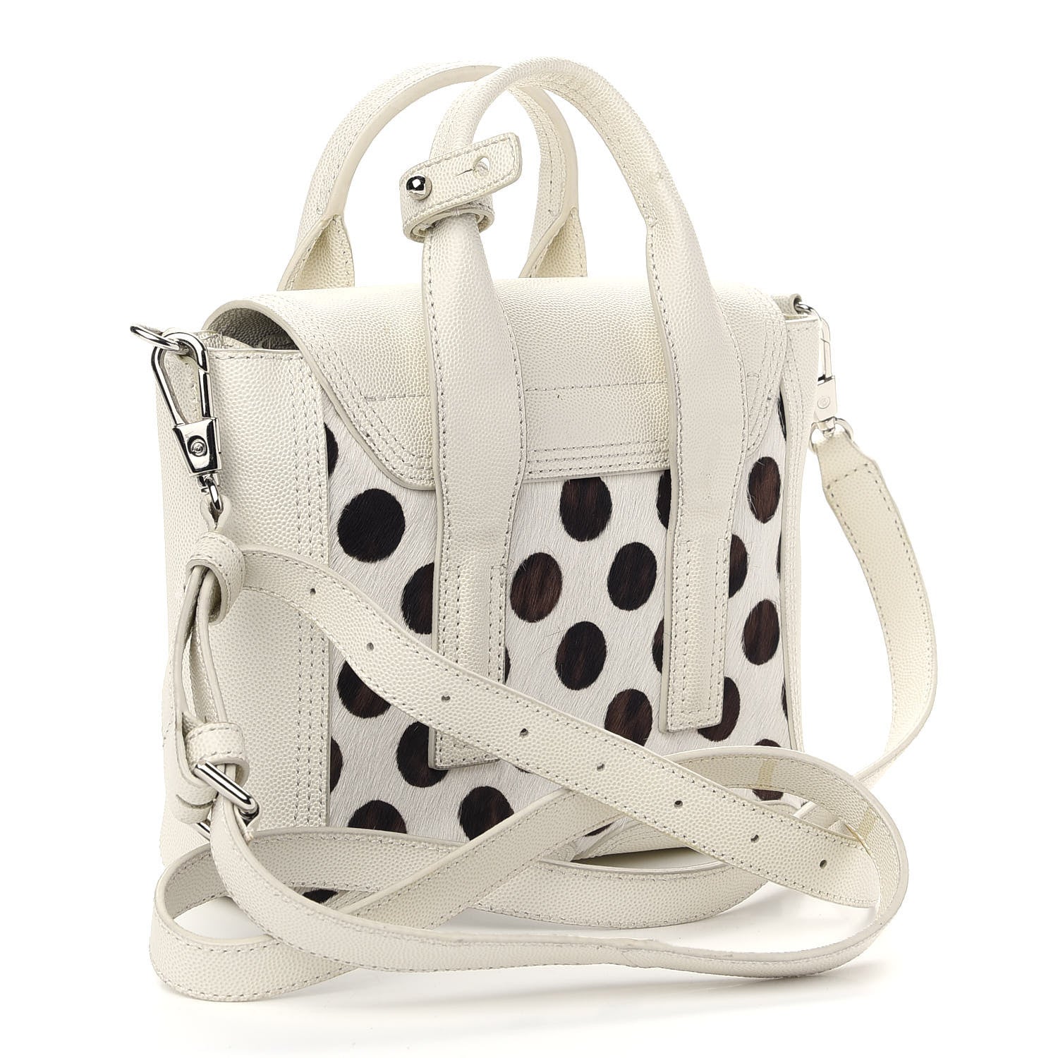 3.1 Phillip Lim Calf Hair Polka Dot Mini Pashli Satchel White Black 3 of 11
