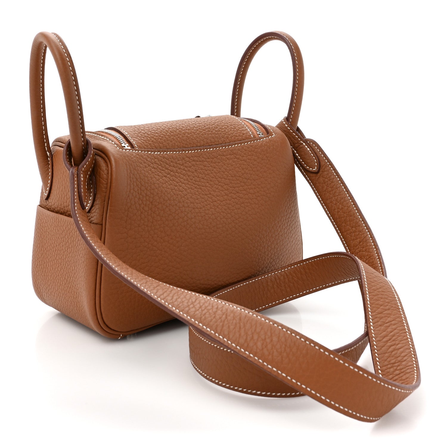 Hermes Taurillon Clemence Mini Lindy 20 Gold 3 of 11