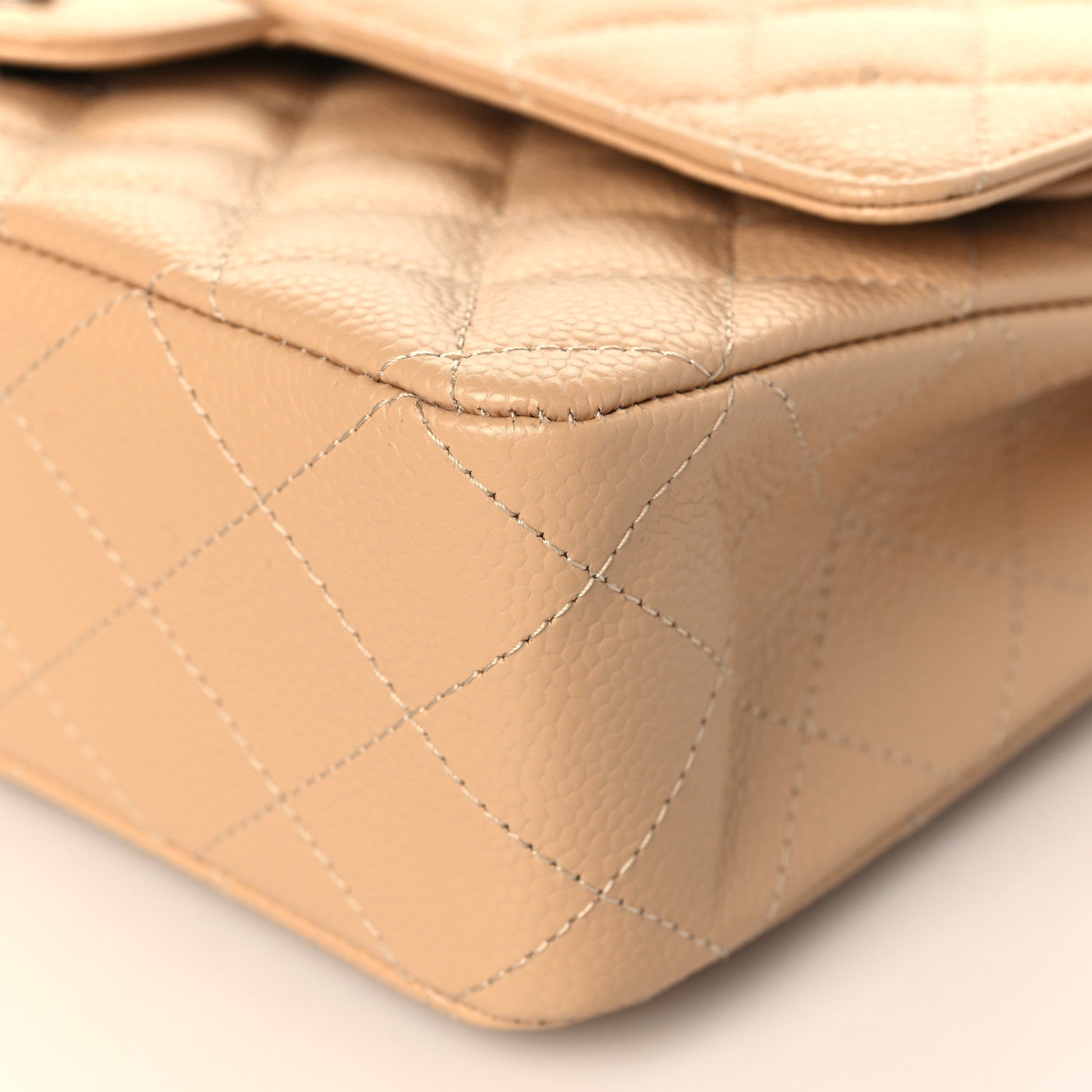 Chanel Caviar Quilted Medium Double Flap Beige 8 of 9