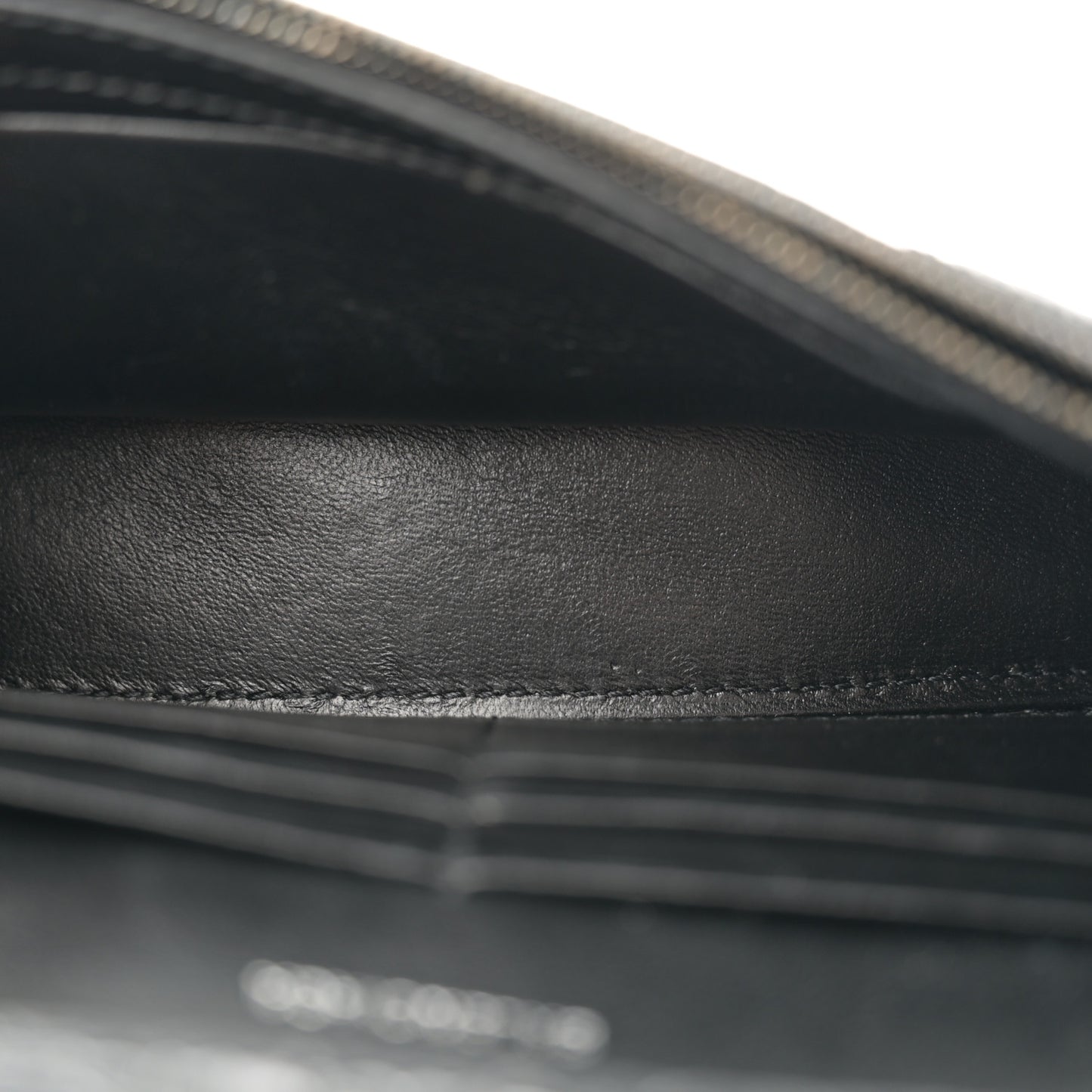 Shiny Calfskin Strass Monochrome Crocodile Embossed Hourglass Chain Bag Black