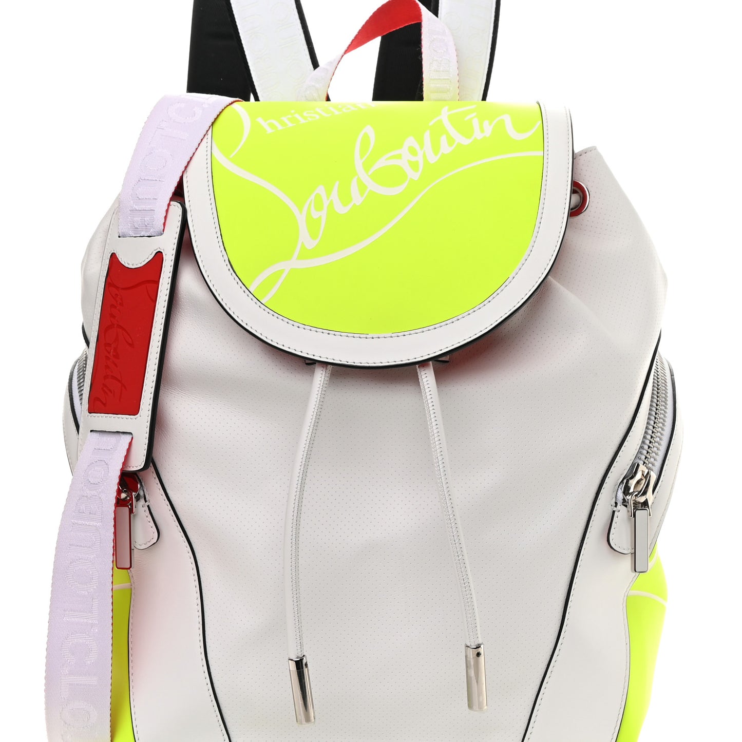 Calfskin Explorafunk Backpack Bianco Fluo Yellow