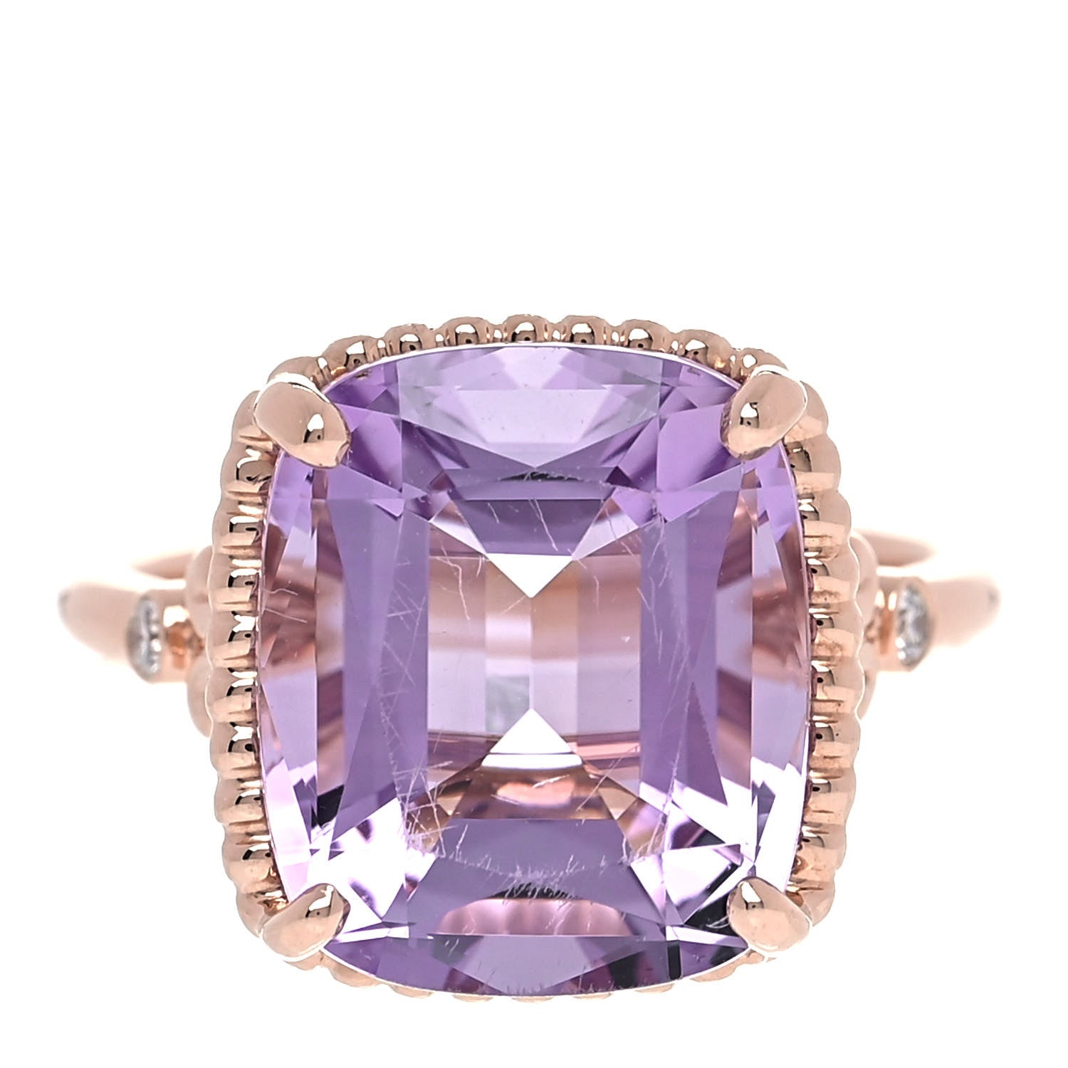 Tiffany 18K Rose Gold Diamond Amethyst Sparklers Cocktail Ring 52 6 1 of 6