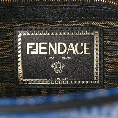 Fendi X VERSACE Denim Fendace Patchwork Baguette Blue 6 of 8