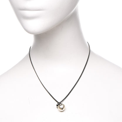 Chanel Pearl CC Pendant Necklace Ruthenium 2 of 7