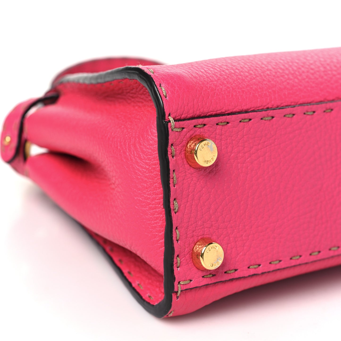 Cuoio Romano Selleria Mini Peekaboo Iconic Satchel Fuxia