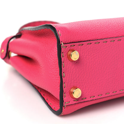Fendi Cuoio Romano Selleria Mini Peekaboo Iconic Satchel Fuxia 10 of 11