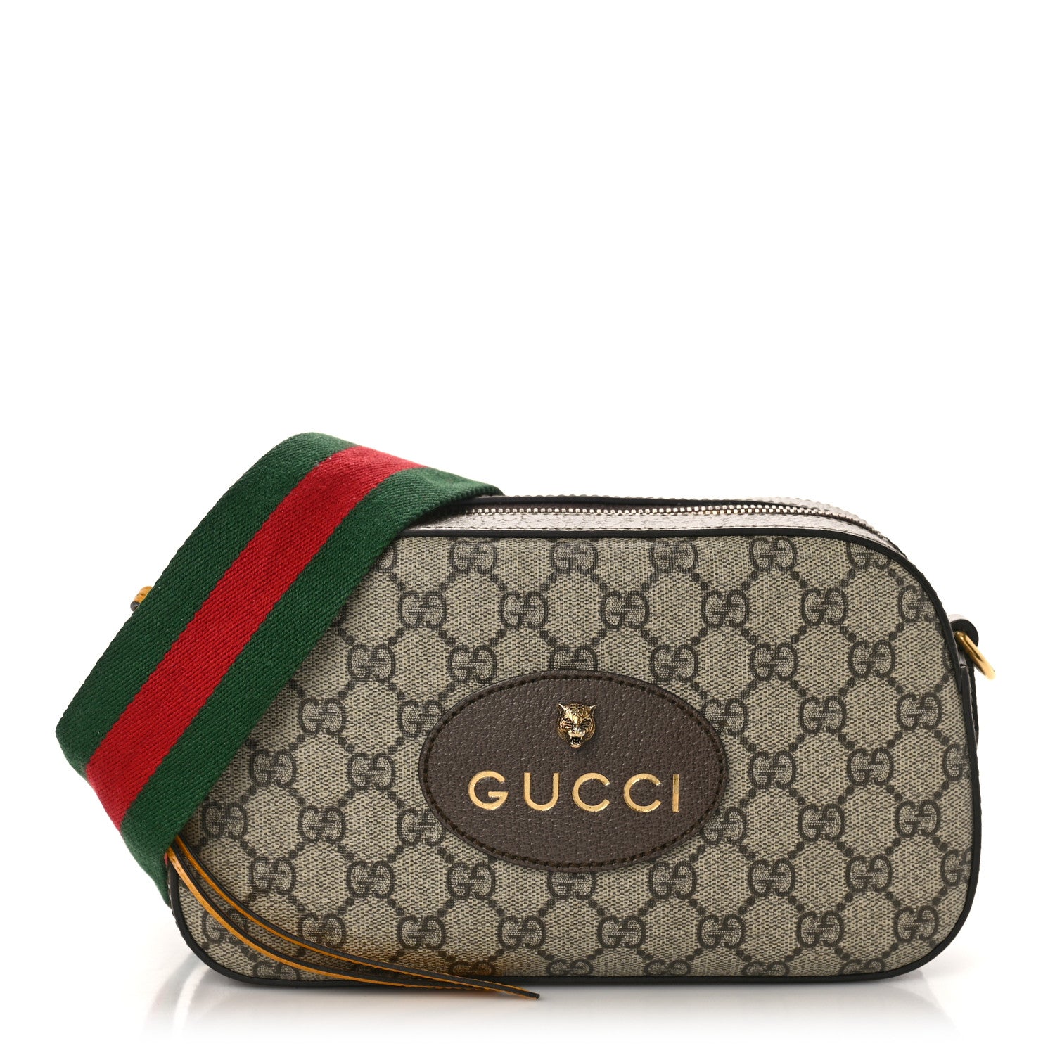 Gucci GG Supreme Monogram Web Neo Vintage Shoulder Bag Beige New Acero Crop 1 of 10