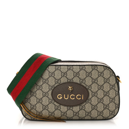 Gucci GG Supreme Monogram Web Neo Vintage Shoulder Bag Beige New Acero Crop 1 of 10