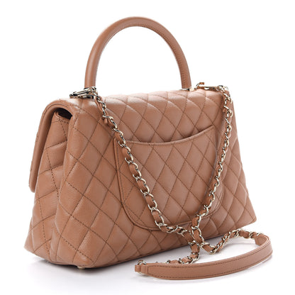 Chanel Caviar Quilted Small Coco Handle Flap Brown 3 of 9
