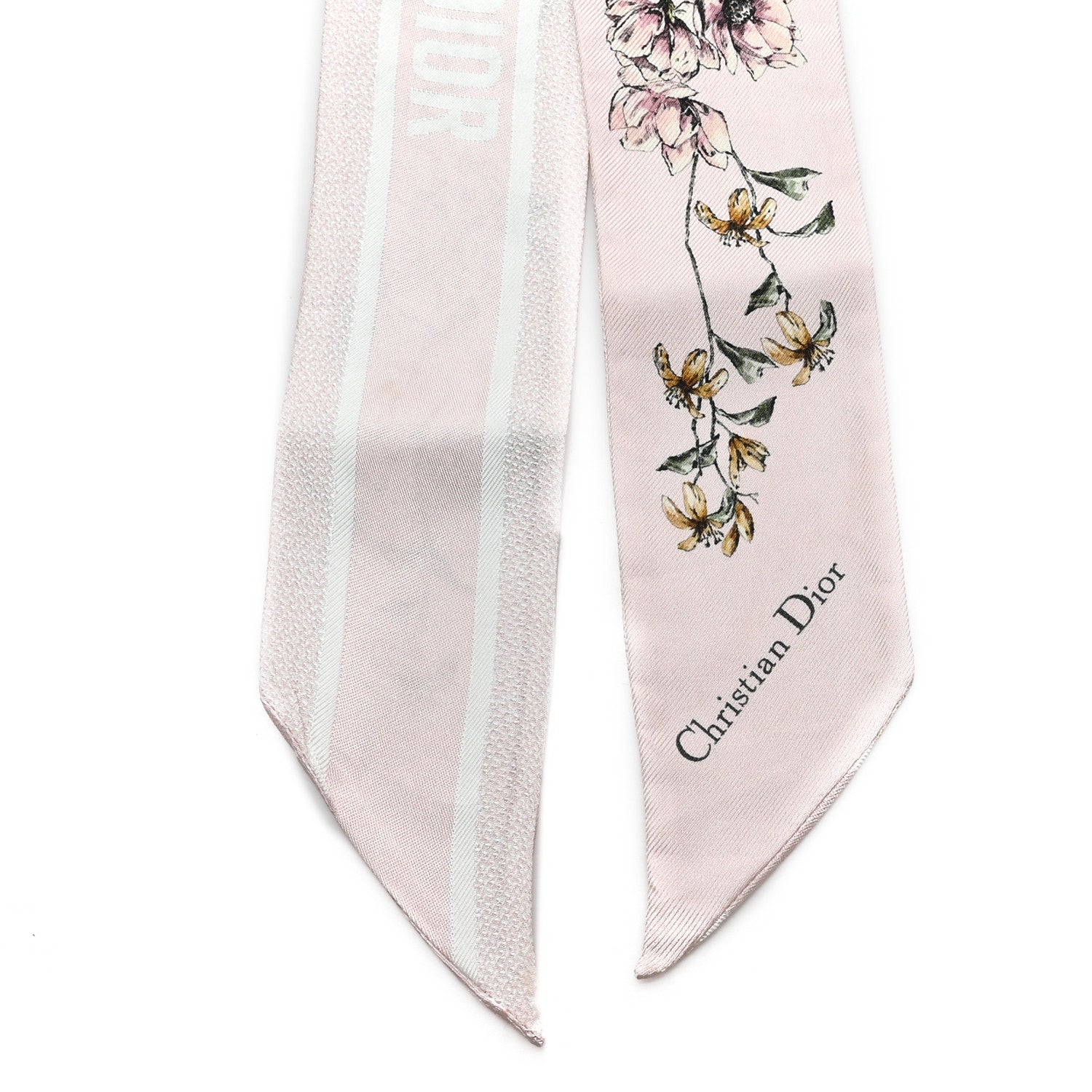 Christian Dior Silk Twill D-Floral Mitzah Scarf Rose Multicolor 2 of 3