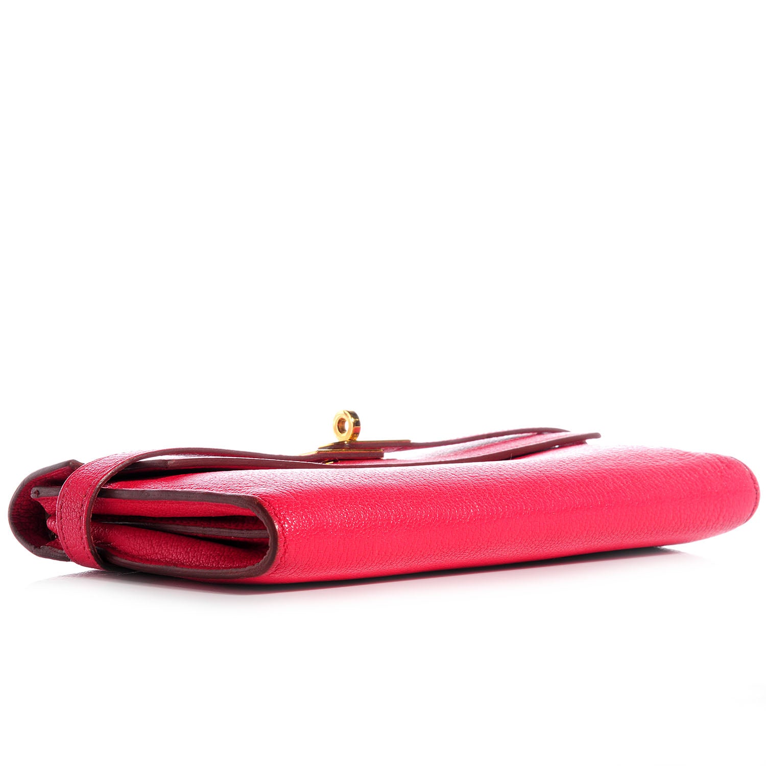 Hermes Chevre Mysore Kelly Longue Wallet Rouge Vif 5 of 11