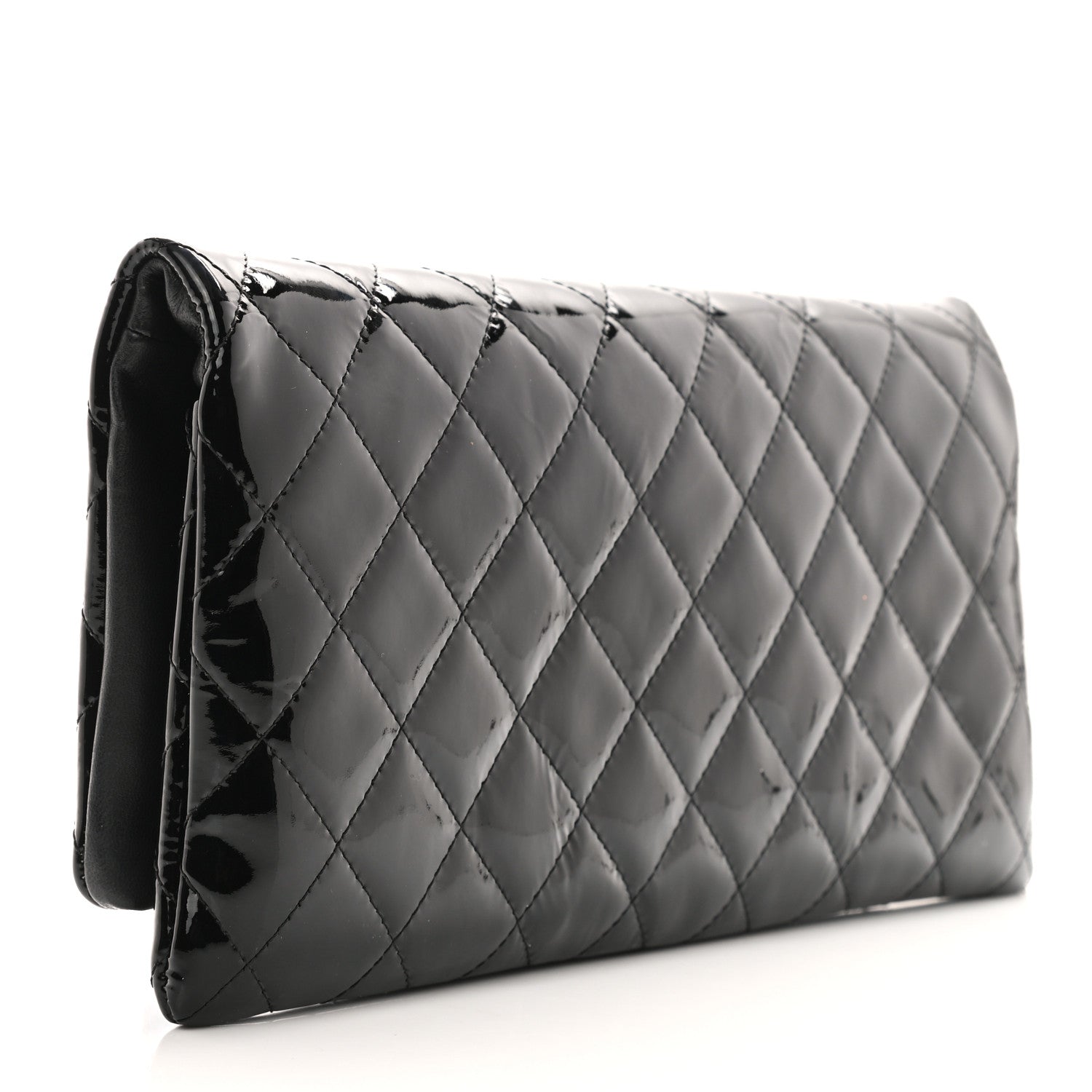 Chanel Patent Calfskin Quilted Beauty CC Clutch Black 2 of 7