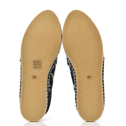 Gucci Canvas Flora Print Espadrilles 37.5 Black Multicolor 5 of 7