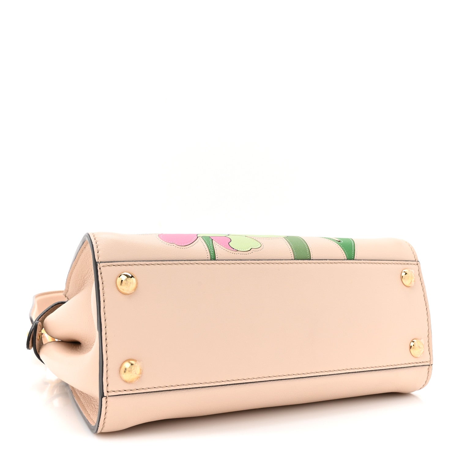 Fendi Nappa Flower Inlay Mini Peekaboo Iconic Satchel Poudre Sand Nuvola Multicolor 4 of 13