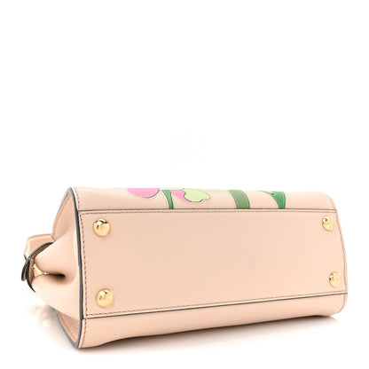 Fendi Nappa Flower Inlay Mini Peekaboo Iconic Satchel Poudre Sand Nuvola Multicolor 4 of 13