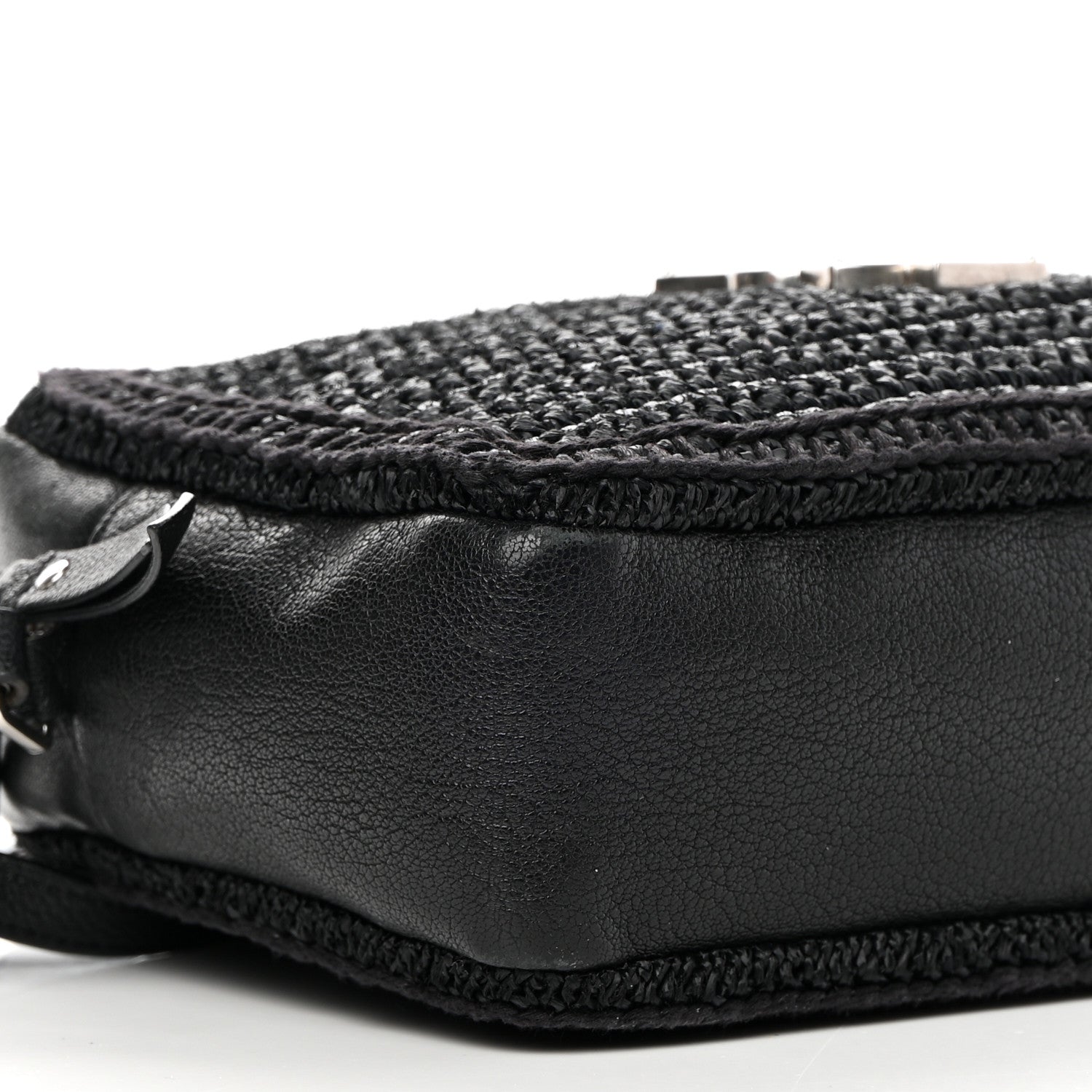 Saint Laurent Raffia Canvas Monogram Lou Camera Bag Black 9 of 15