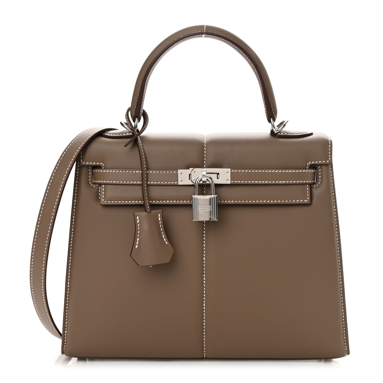 Hermes Swift Kelly Padded Sellier 25 Etoupe 1 of 11