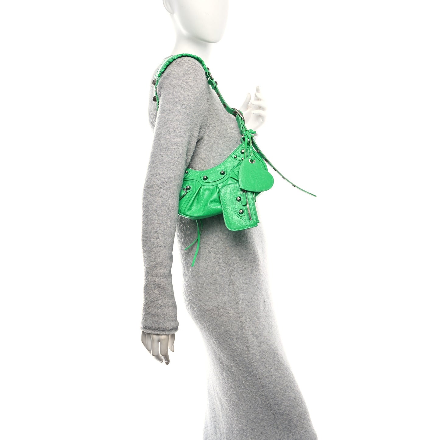 Agneau Arena Le Cagole Shoulder Bag XS Vivid Green