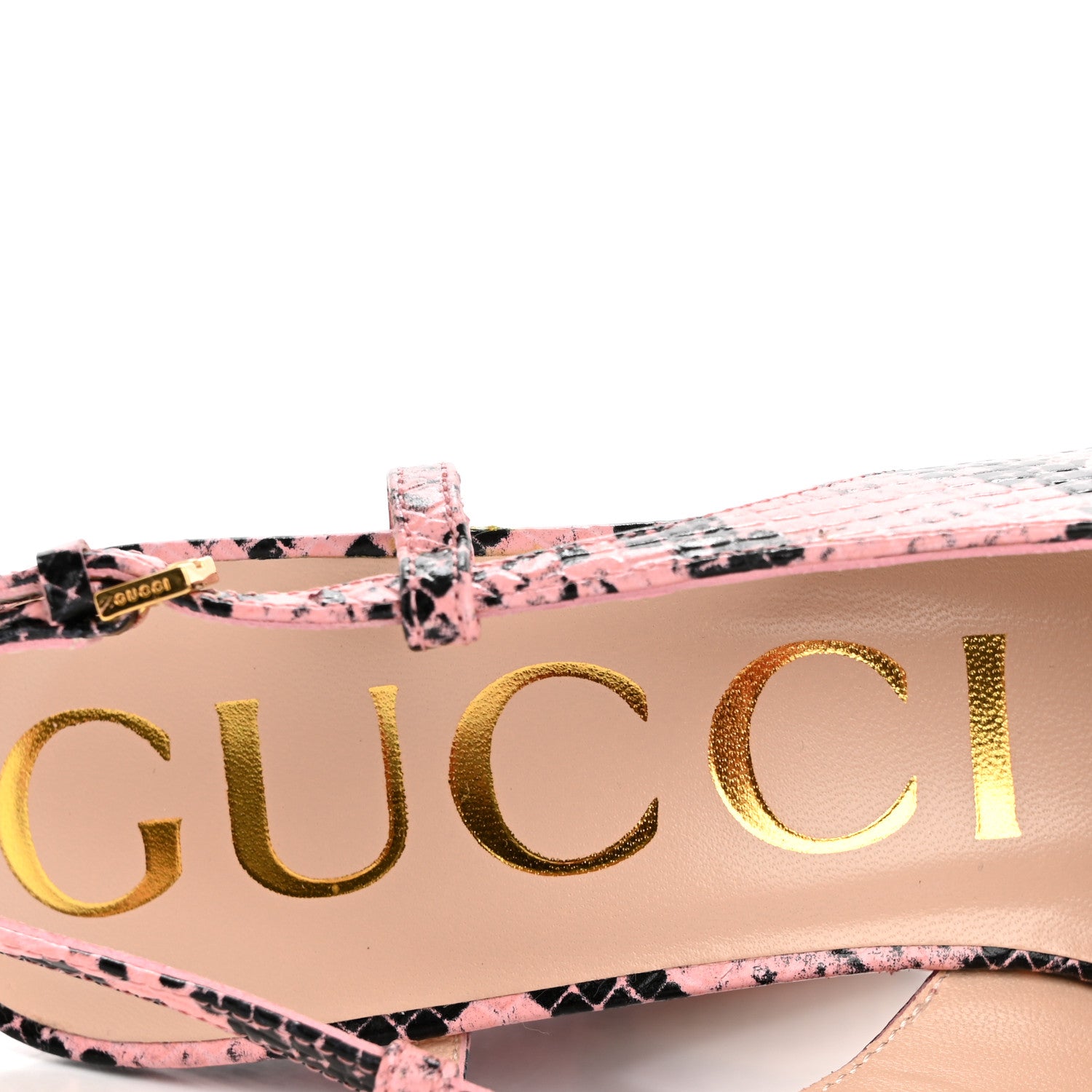Gucci Calfskin Python Print Horsebit Platform 35/120mm Slingback Pumps 36 Wild Rose 8 of 9