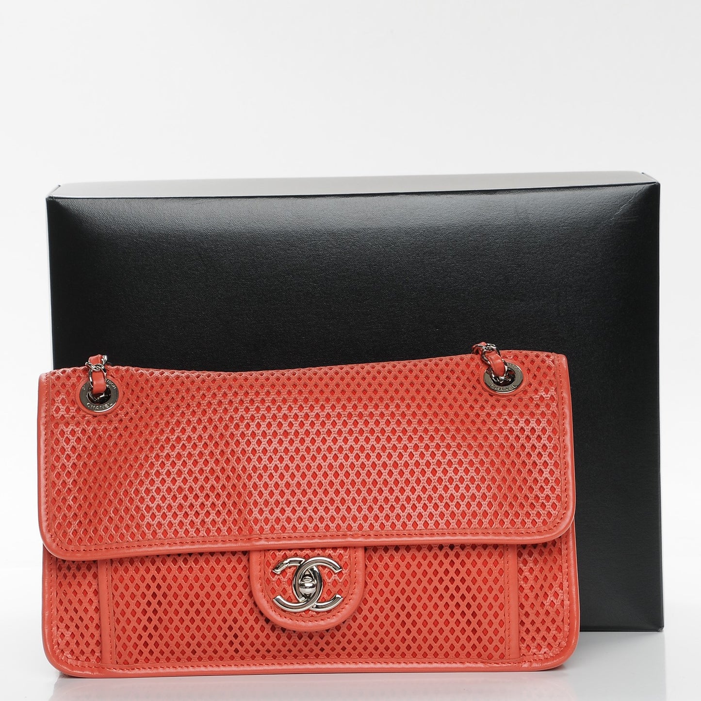 Perforated Calfskin Up In The Air Flap Red
