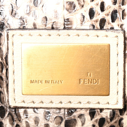 Fendi Goatskin Elaphe Large Peekaboo Iconic Satchel Latte Natural 7 of 10