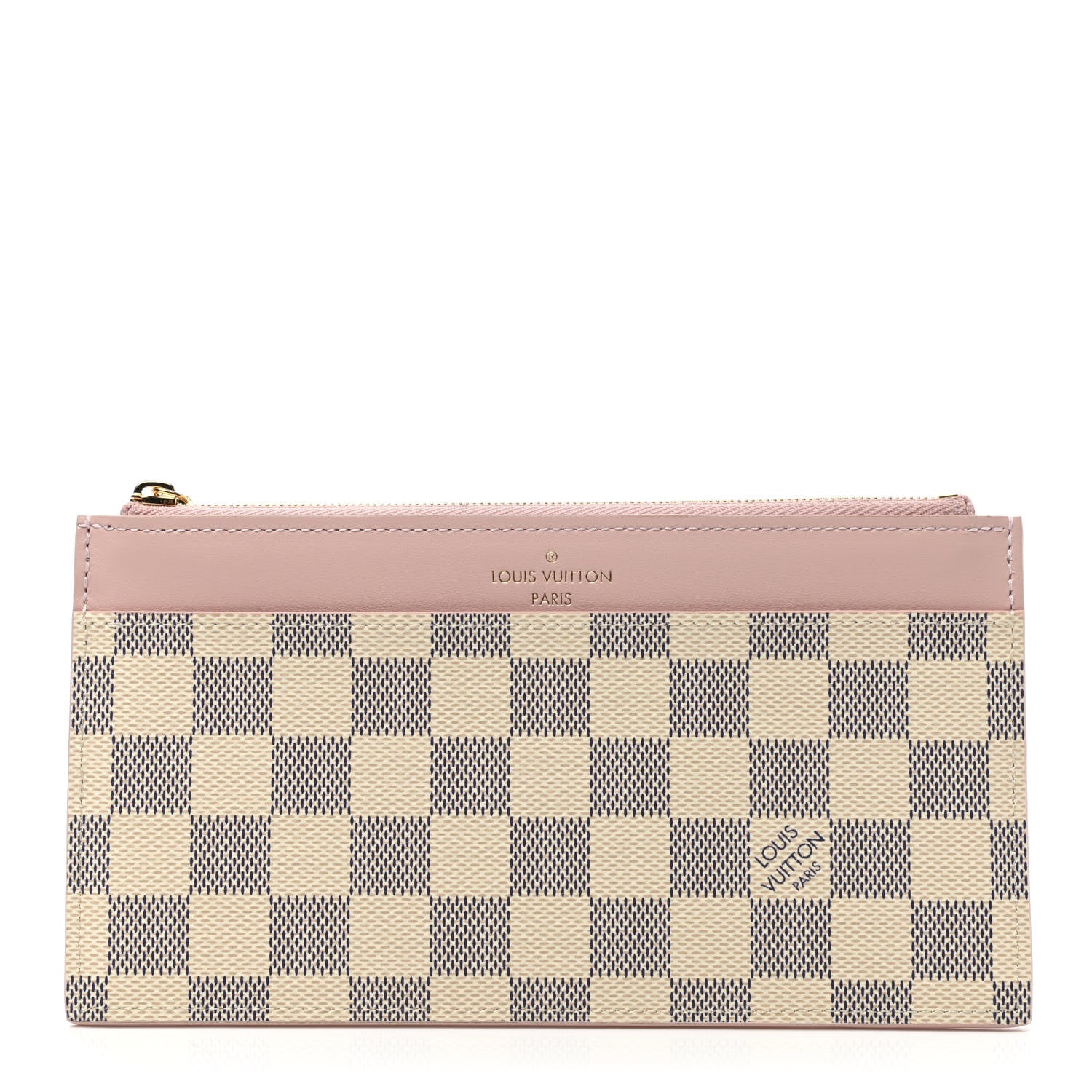 Louis Vuitton Damier Azur Slim Purse Rose Balerine 1 of 7