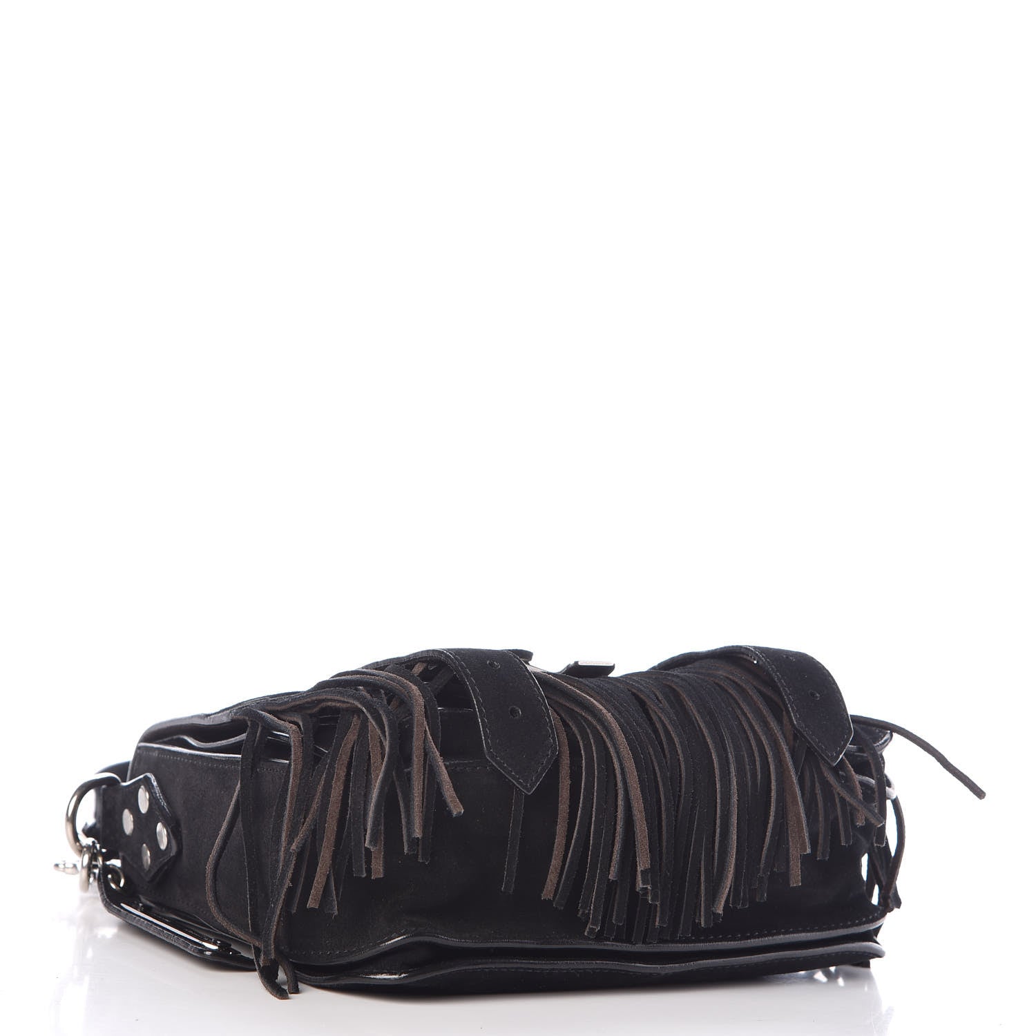 Proenza Schouler Suede Fringed PS1 Crossbody Pouch Black 4 of 10