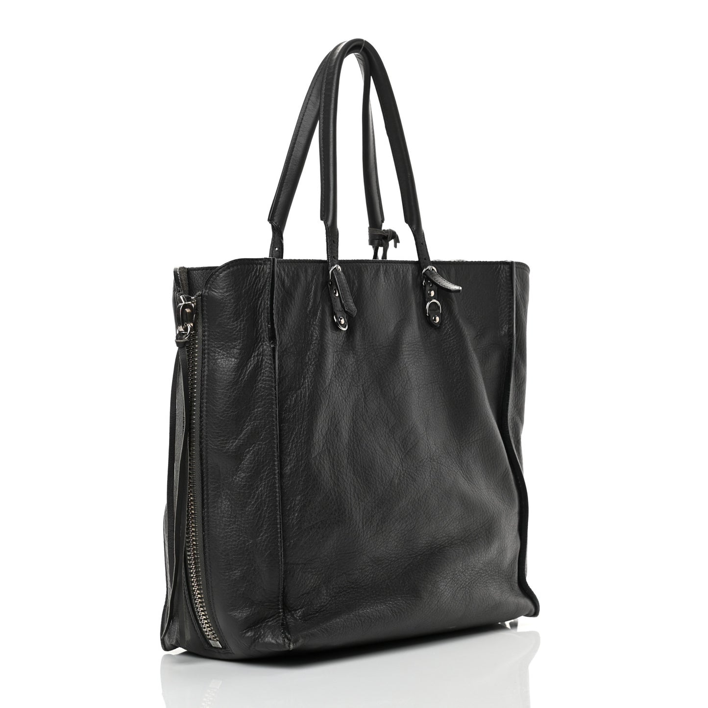 Veau Papier A5 Zip Around Tote Gris Fossile
