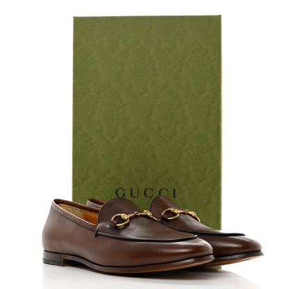 Gucci Calfskin Womens Jordaan Loafers 37.5 Fondente Brown 9 of 9