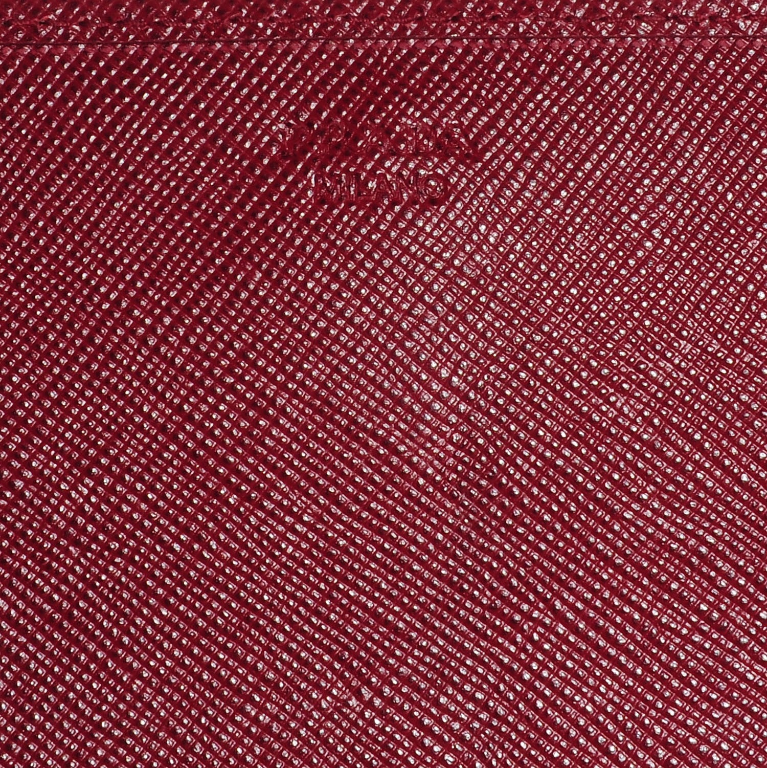 Prada Saffiano Metal Oro Chain Wallet Cherry 7 of 10
