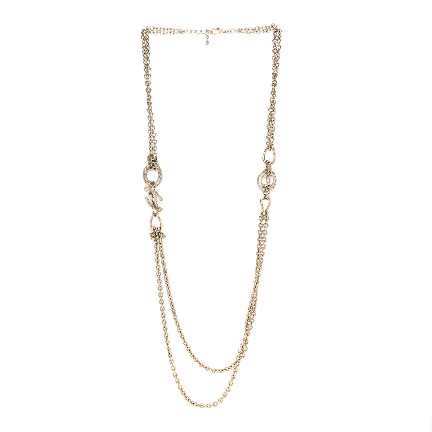 CC Medallion Paris Long Necklace Gold