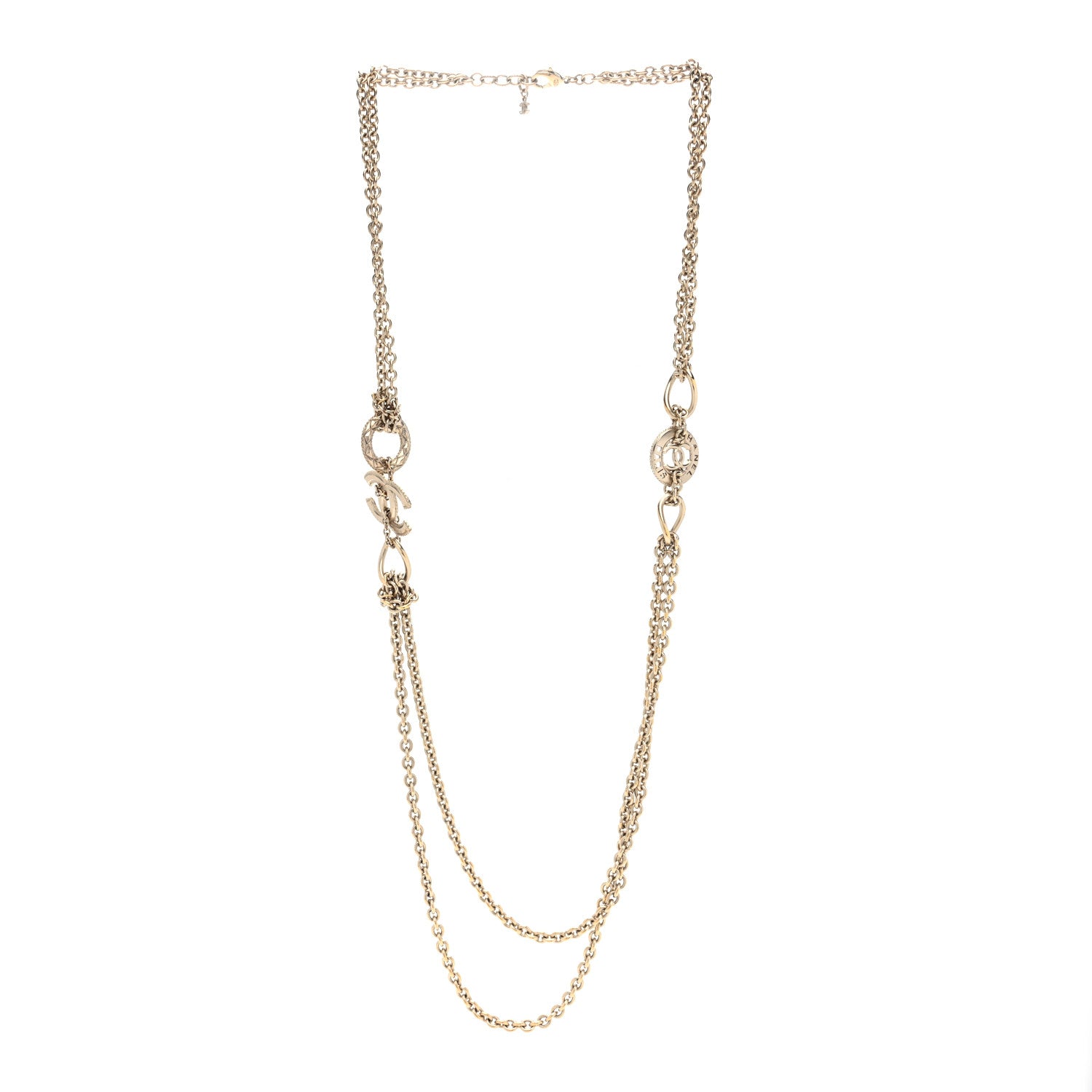 Chanel CC Medallion Paris Long Necklace Gold 3 of 4