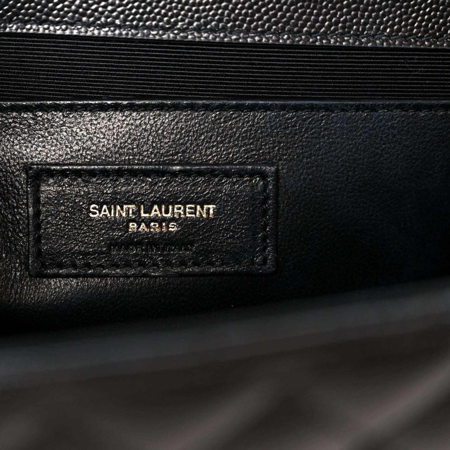 Grain De Poudre Textured Mixed Matelasse Triquilt Medium Monogram Satchel Black