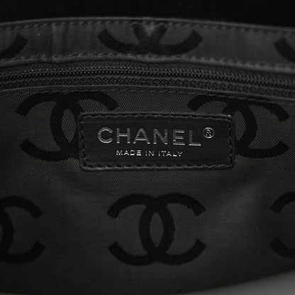 Chanel Patent Pony Hair Small Pocket Tote Black White 6 of 11