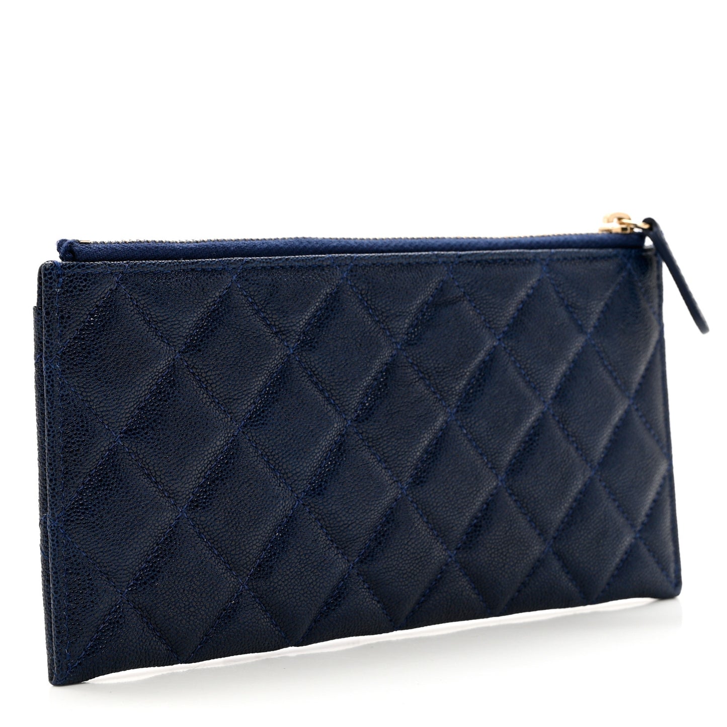 Caviar Quilted Classic Zip Boy Pouch Navy