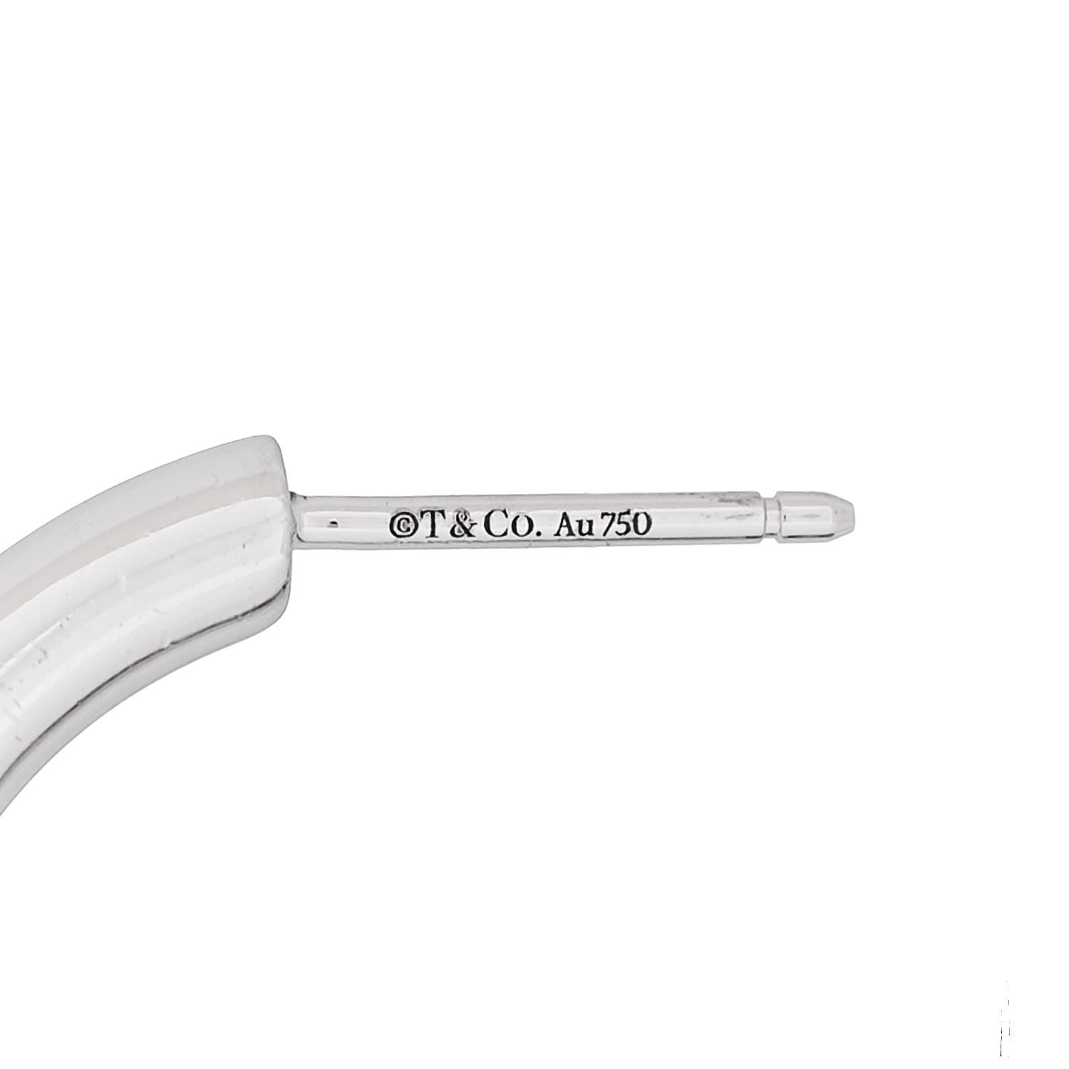 Tiffany 18K White Gold Medium Lock Earrings 4 of 4
