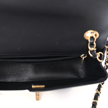 Chanel Lambskin Geometric Patchwork Mini Flap Black White 4 of 4