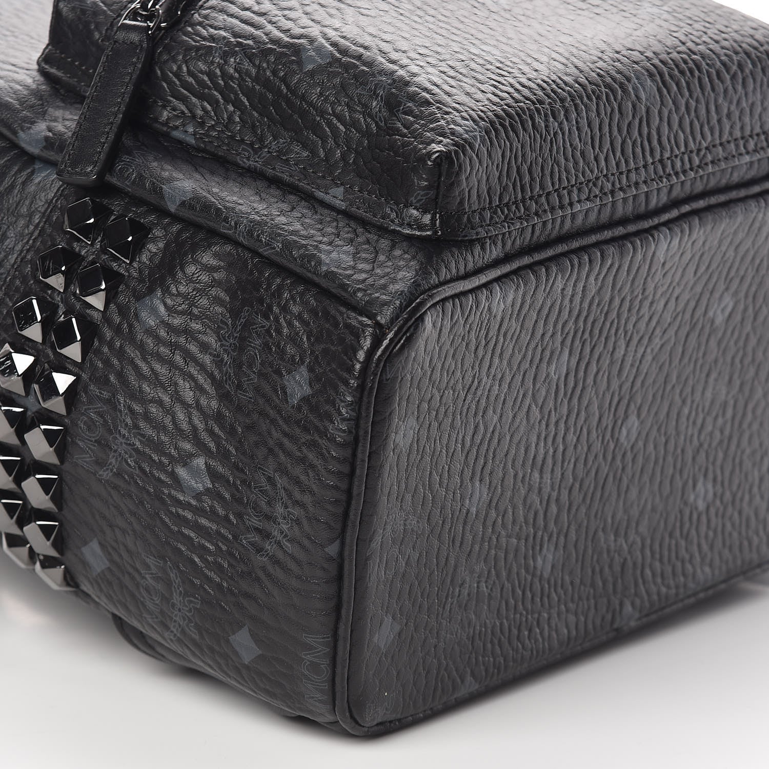 MCM Visetos Small Side Stud Stark Backpack Black 8 of 10