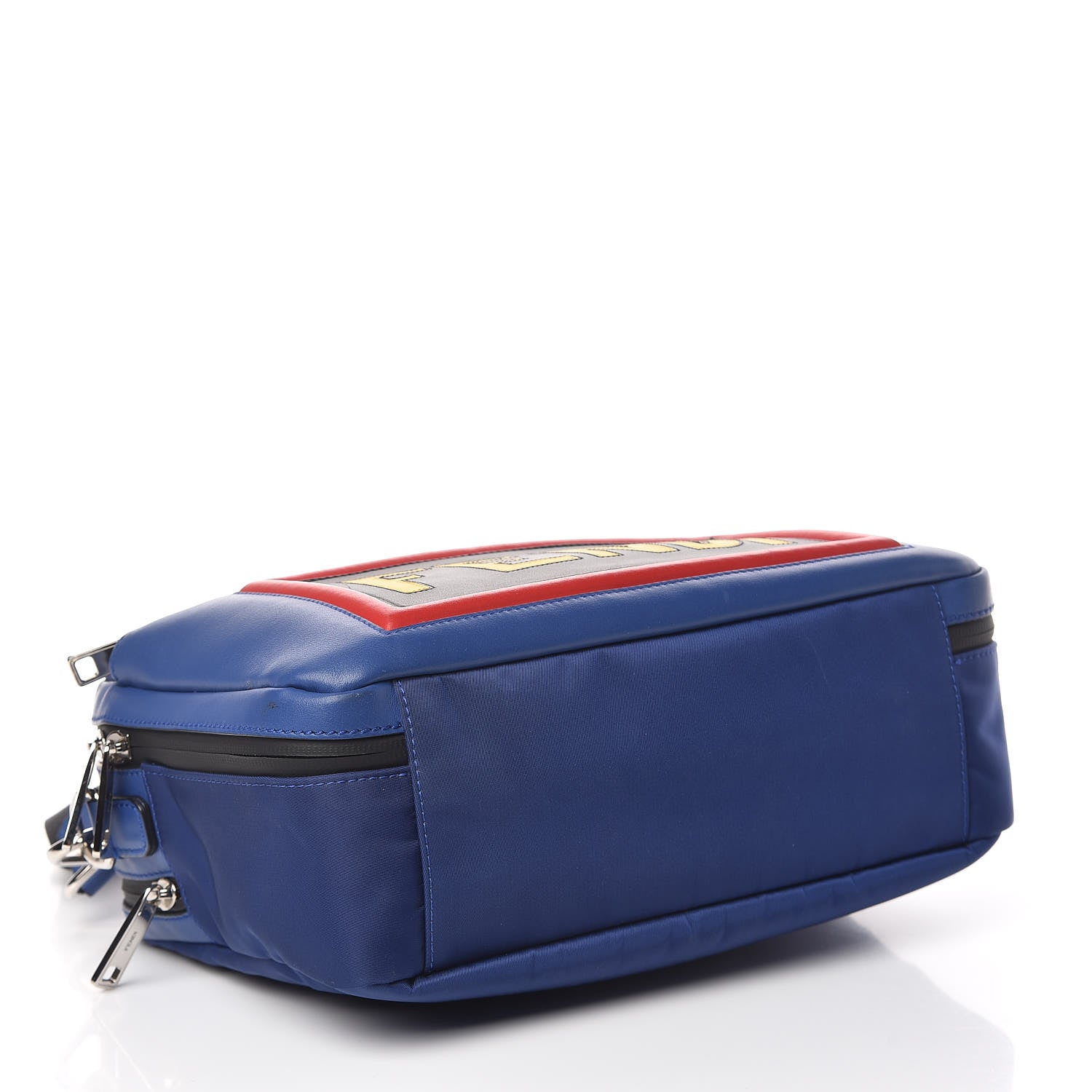 Fendi Nylon Vitello Century Vocabulary Camera Bag Blue Cobalto Blue Neon Sunflower 4 of 12