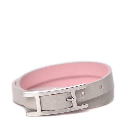 Hermes Swift Behapi Double Tour Bracelet T2 Rose Sakura Gris Perle 1 of 6