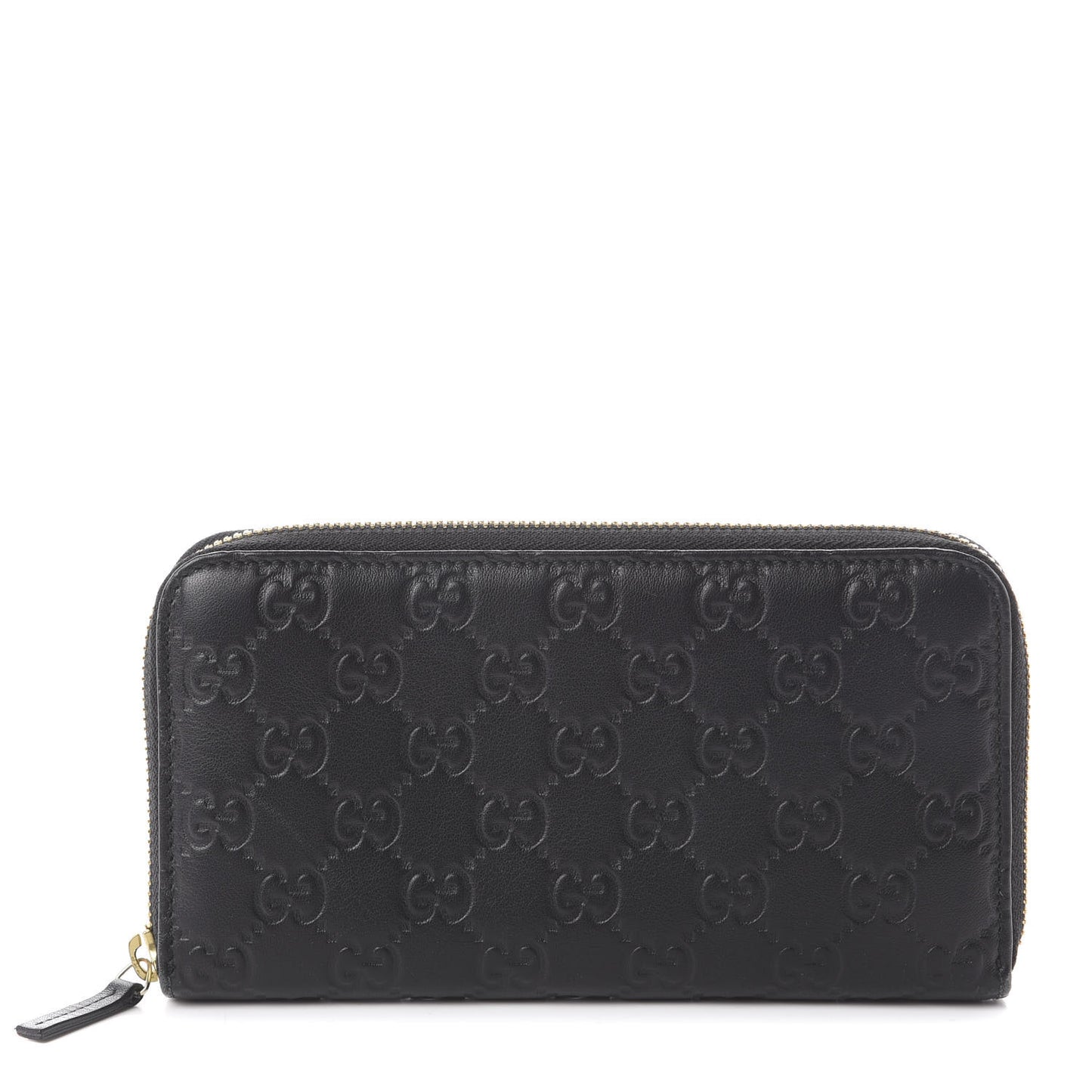 Guccissima Vitello Tender Zip Around Wallet Black