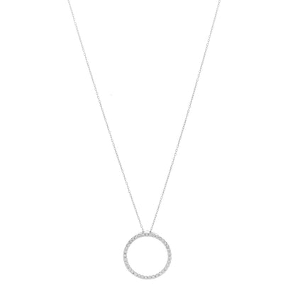 Roberto Coin 18K White Gold Diamond Medium Tiny Treasures Circle Pendant Necklace 1 of 6