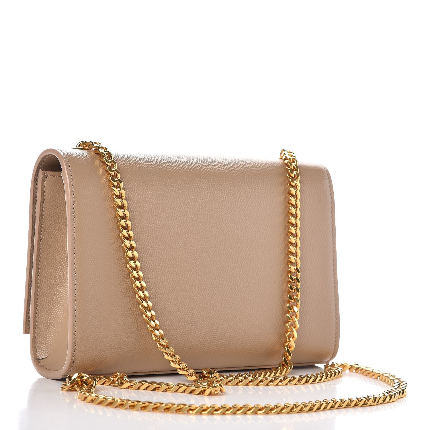 Saint Laurent Grain De Poudre Small Monogram Kate Satchel Nude Powder 3 of 7