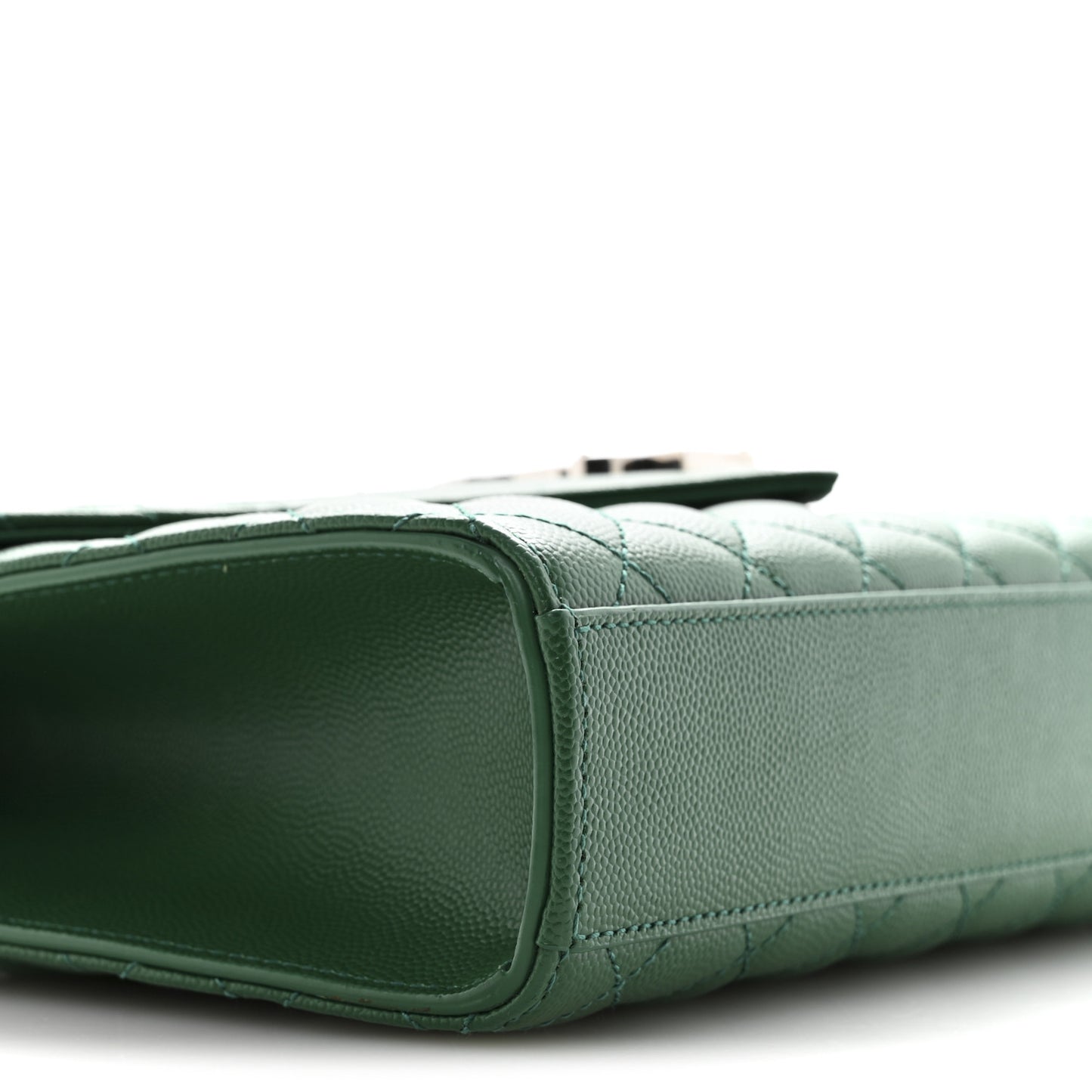 Grain De Poudre Textured Mixed Matelasse Triquilt Medium Monogram Satchel Green