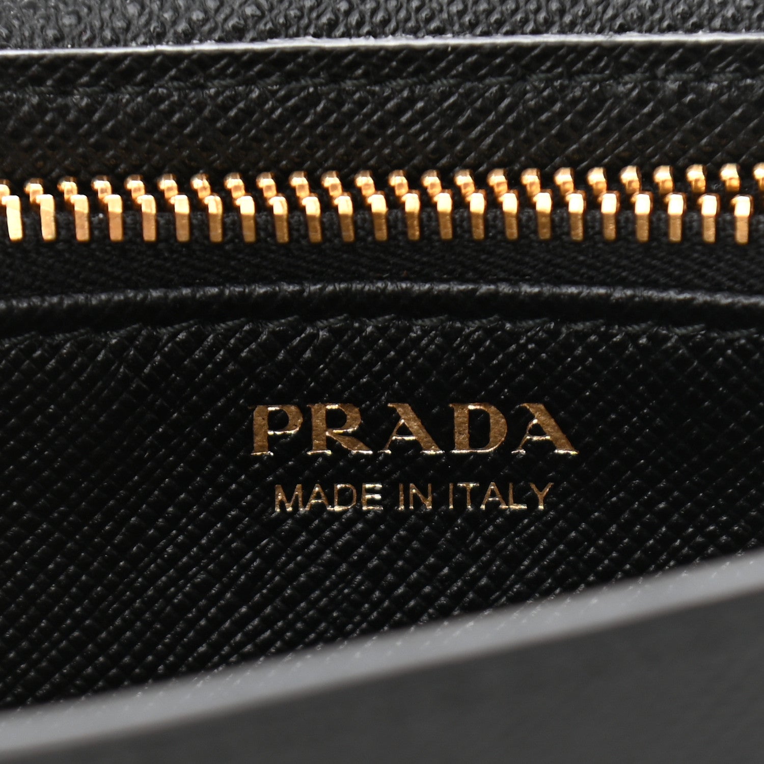 Prada Saffiano Metal Mini Chain Wallet Black 5 of 9