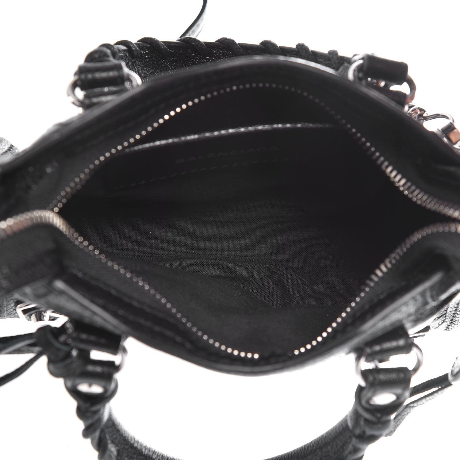 Balenciaga Chevre Silver Metallic Edge Hardware Nano City Black 5 of 7