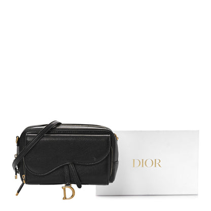 Christian Dior Goatskin Double Saddle Pouch Black 9 of 9