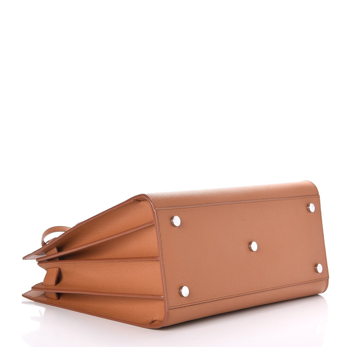 Grained Calfskin Small Sac de Jour Saddle Brown