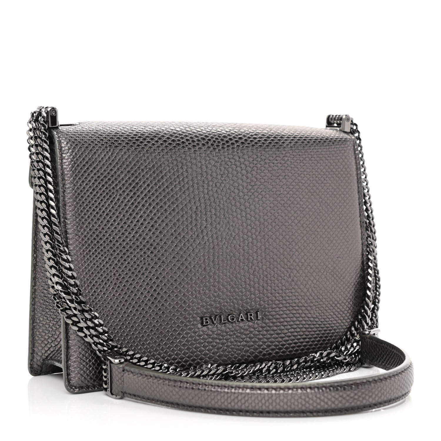 Bulgari Metallic Karung Serpenti Forever Shoulder Bag Silver 4 of 11